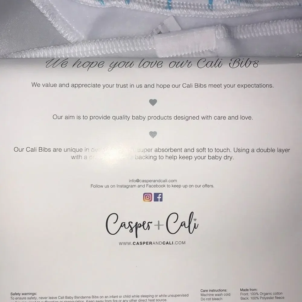Casper & Cali 4 Organic Baby Girl Bandana Bibs NWT